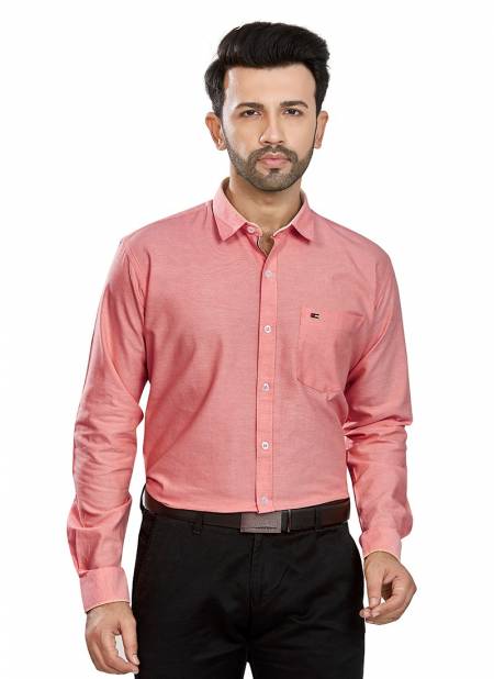 Outluk 1419 Oxford Cotton Regular Wear Mens Shirt Collection 1419-Bubble Pink 